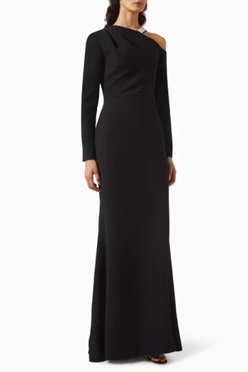Crystal-embellished Strap Gown in Crepe