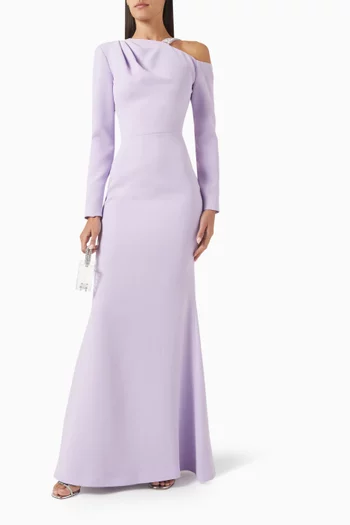 Crystal-embellished Strap Gown in Crepe