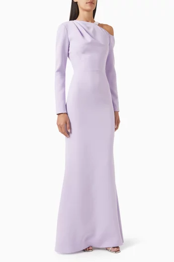 Crystal-embellished Strap Gown in Crepe