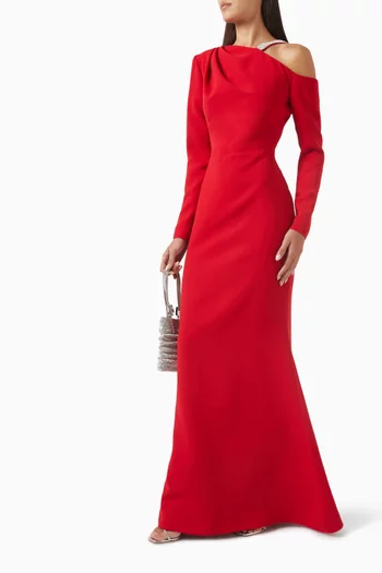 Crystal-embellished Strap Gown in Crepe