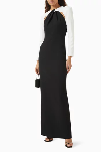 Two-tone Gown in Crepe