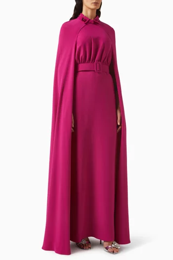 Bead-embellished Cape Gown