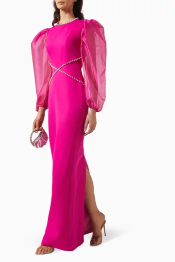 Crystal-embellished Gown in Crepe
