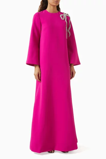 Crystal-embellished Bow Kaftan