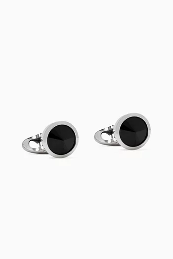Crystal Cufflinks in Sterling Silver