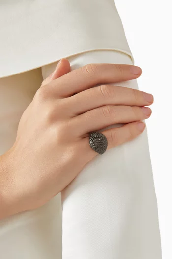 Signet Diamond Ring in 18kt White Gold