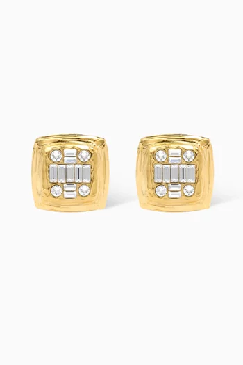 Jeanne Crystal Earrings in Gold-tone Metal