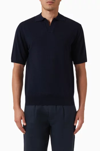 Buttonless Polo Shirt in Egyptian Cotton