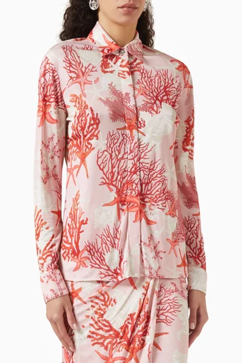 Barocco Sea Slim-fit Shirt in Stretch Jersey