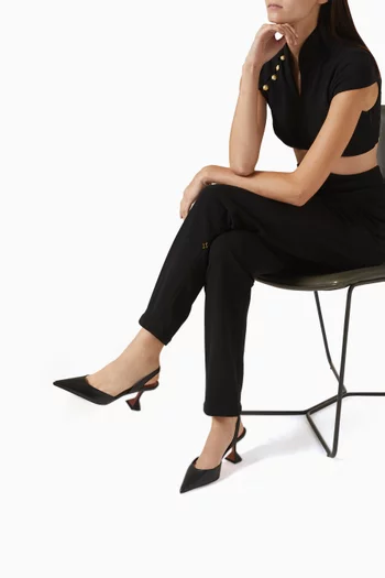 حذاء كلاسيك هولي بسير خلفي وكعب 70 مم جلد نابا