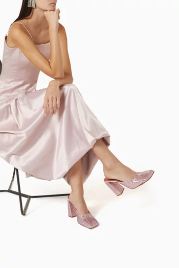 Charlotte 95 Crystal Mules in Satin