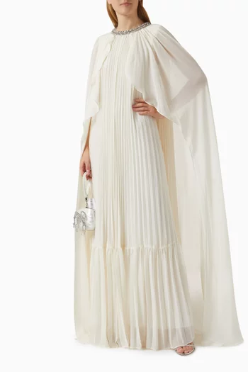 Cape Maxi Dress in Chiffon