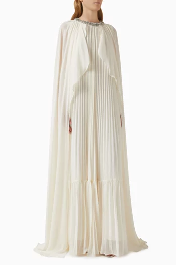 Cape Maxi Dress in Chiffon