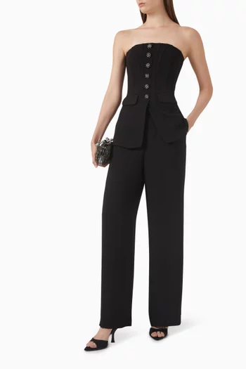 Bandeau Jumpsuit in Crepe