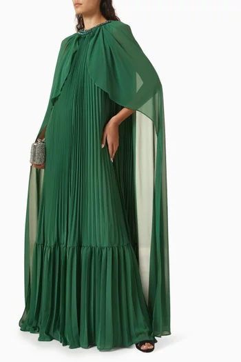 Cape Maxi Dress in Chiffon