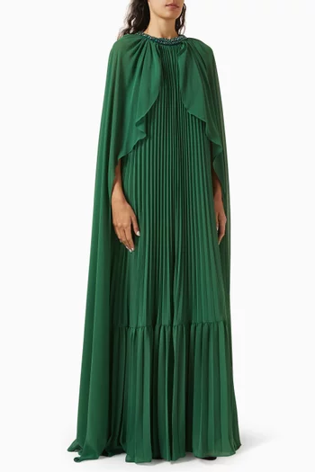 Cape Maxi Dress in Chiffon