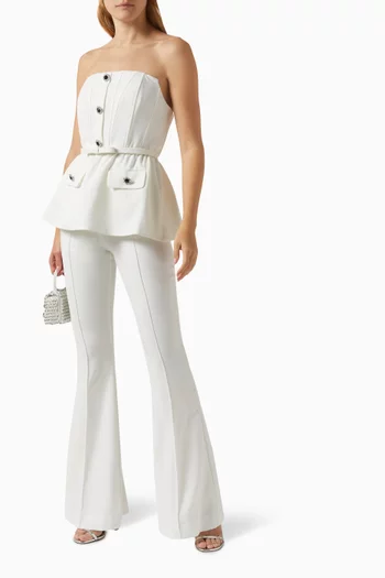 Strapless Jumpsuit in Stretch-crepe
