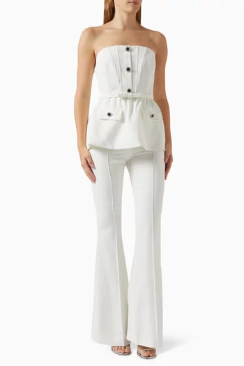 Strapless Jumpsuit in Stretch-crepe