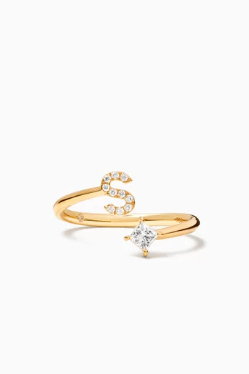 Buy Fergus James Neutral Letter S Princess Diamond Ring in 18kt Yellow Gold For Women Online Ounass Oman