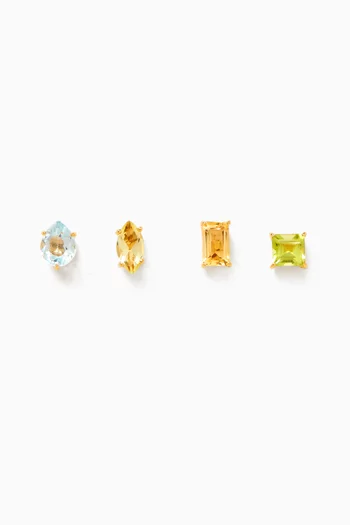 The Amina Stone Studs Set in 18kt Gold Vermeil