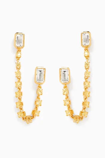 The Estelle Amethyst Chain Earrings in 18kt Gold Vermeil