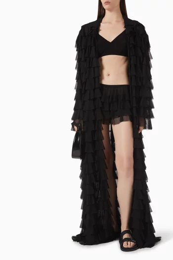 شورت بكشكش قماش شبكي