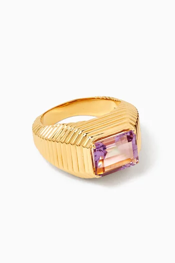 The Caroline Step-cut Ring in 18kt Gold Vermeil