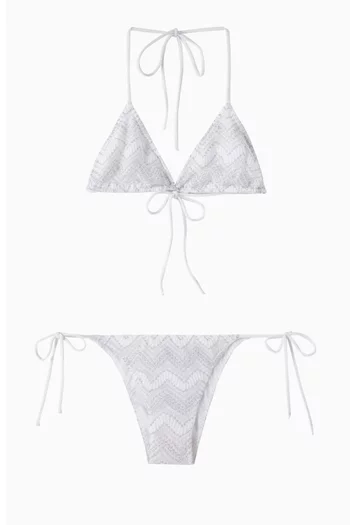 Chevron-lace Bikini Set in Viscose Blend
