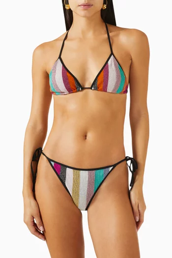 Striped Bikini Set in Lamé