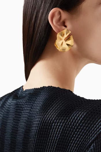 Megan Spiral Stud Earrings in 18kt Gold-plated Metal
