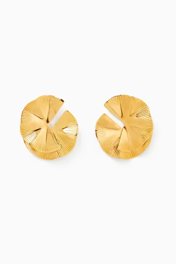 Megan Spiral Stud Earrings in 18kt Gold-plated Metal