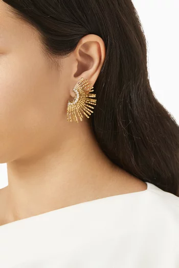 Ariana Fan Stud Earrings in 18kt Gold-plated Metal