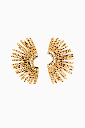 Ariana Fan Stud Earrings in 18kt Gold-plated Metal