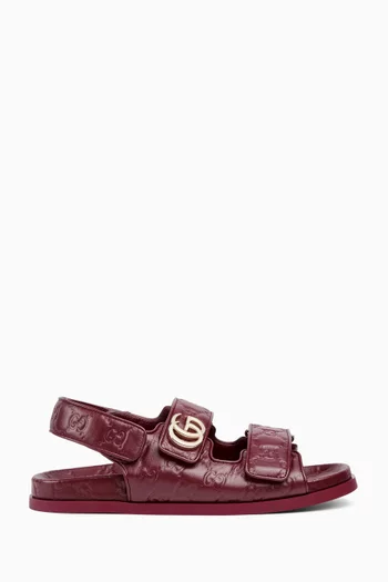 Double G Sandals in GG Leather