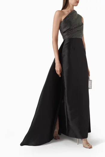 Alba Crystal-embellished Gown in Satin