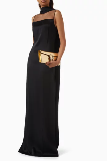 Dionysus Clutch in Metallic Python Leather