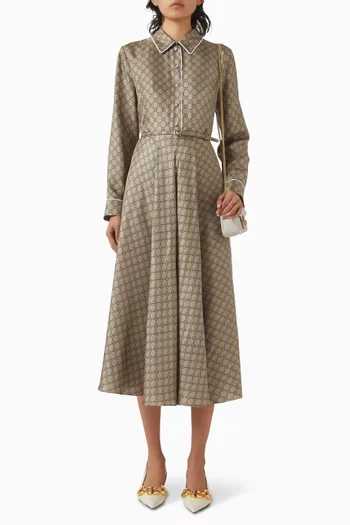 GG Belted Midi Shirt Dress