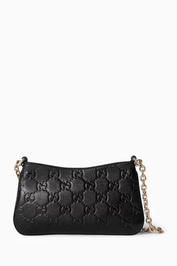 Super Mini GG Emblem Bag in Leather