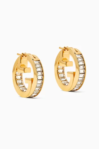Blondie Crystal Hoop Earrings in Metal