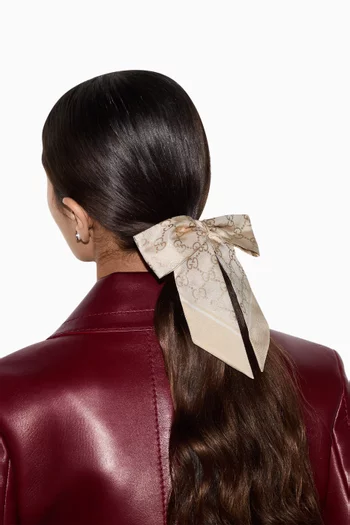 Scrunchie Set in Laminated Horsebit & GG Print Silk