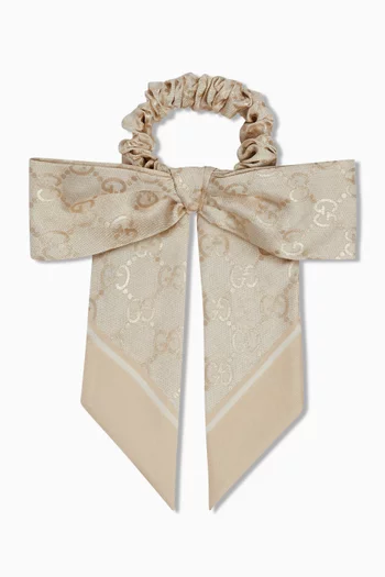 Scrunchie Set in Laminated Horsebit & GG Print Silk