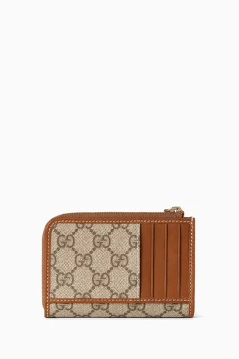 GG Emblem Zip Card Case in Monogram Canvas