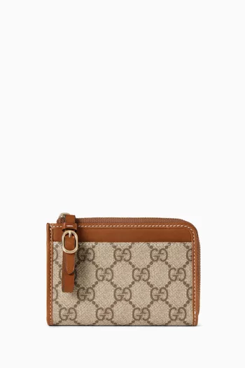 GG Emblem Zip Card Case in Monogram Canvas