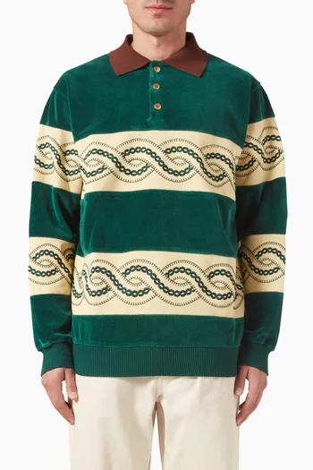 Le Polo Sweat Tressé in Velvet & Fleece