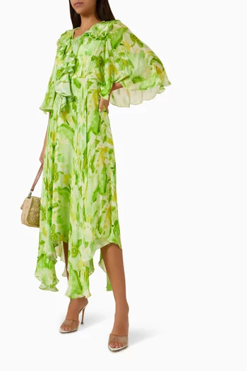 Printed Maxi Dress in Chiffon