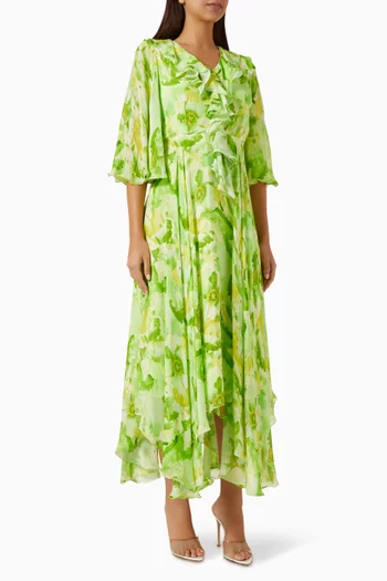 Printed Maxi Dress in Chiffon