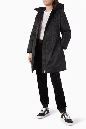 All-over Jacquard Logo Jacket in Nylon