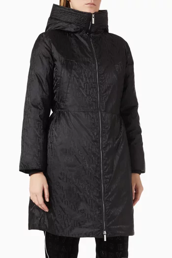 All-over Jacquard Logo Jacket in Nylon