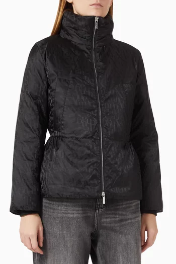 Logo Jacket in Nylon Jacquard