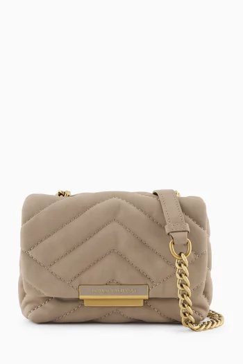 Small Victoria Quilted Shoulder Bag in Faux Leather